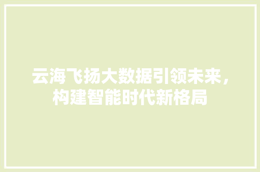 云海飞扬大数据引领未来，构建智能时代新格局