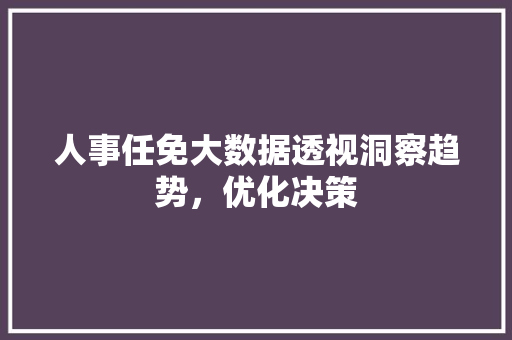 人事任免大数据透视洞察趋势，优化决策 电脑基础