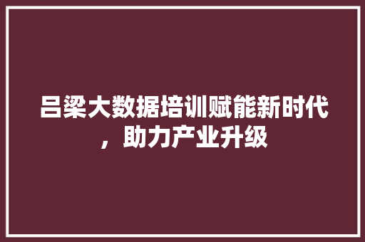 吕梁大数据培训赋能新时代，助力产业升级 电脑故障维修