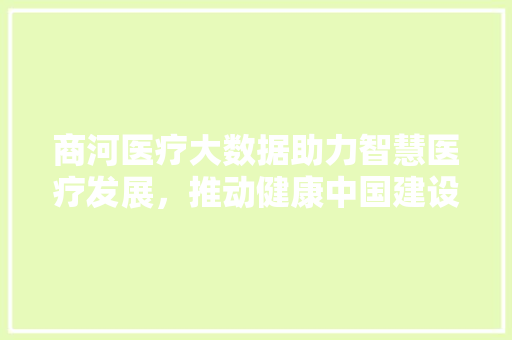 商河医疗大数据助力智慧医疗发展，推动健康中国建设 电脑基础