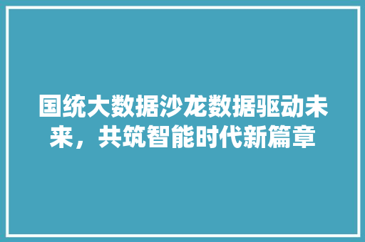 国统大数据沙龙数据驱动未来，共筑智能时代新篇章 操作系统