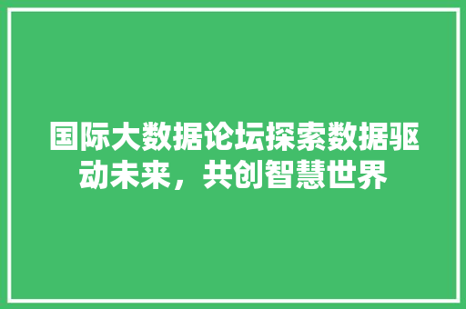 国际大数据论坛探索数据驱动未来，共创智慧世界 电脑故障维修
