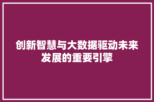 创新智慧与大数据驱动未来发展的重要引擎 电脑配置