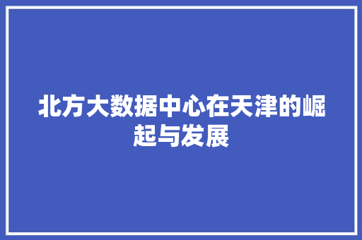 北方大数据中心在天津的崛起与发展 电脑配置