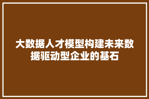 大数据人才模型构建未来数据驱动型企业的基石 编程语言