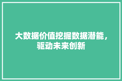 大数据价值挖掘数据潜能，驱动未来创新 电脑配置