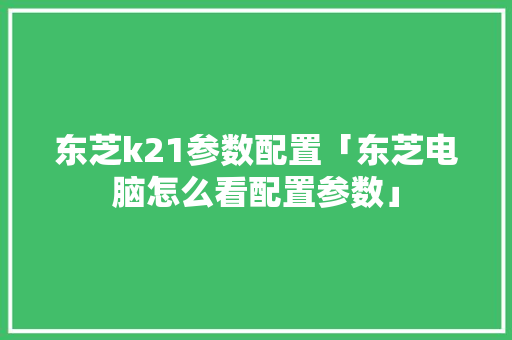东芝k21参数配置「东芝电脑怎么看配置参数」 电脑故障维修 东芝k21参数配置「东芝电脑怎么看配置参数」 东芝k21参数配置「东芝电脑怎么看配置参数」 电脑故障维修