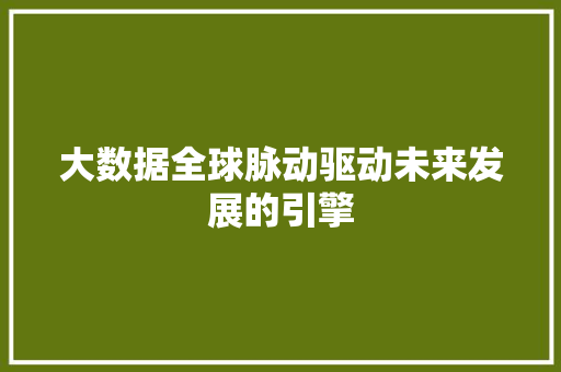 大数据全球脉动驱动未来发展的引擎