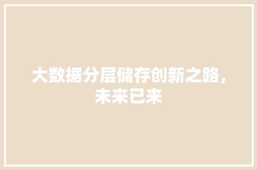 大数据分层储存创新之路，未来已来