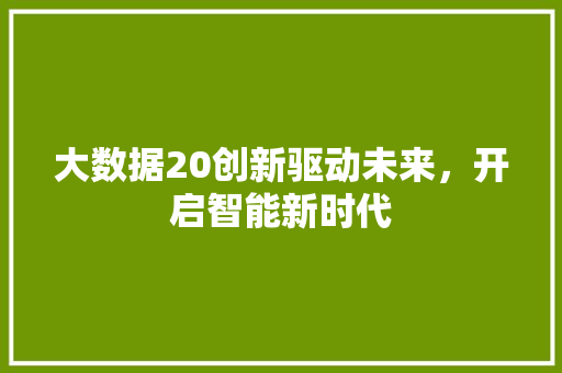 大数据20创新驱动未来，开启智能新时代 电脑故障维修