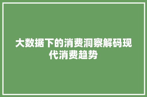 大数据下的消费洞察解码现代消费趋势 电脑故障维修