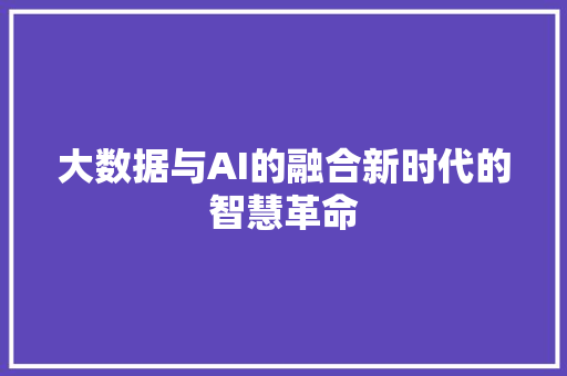 大数据与AI的融合新时代的智慧革命