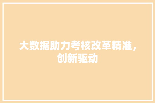 大数据助力考核改革精准,创新驱动 大数据助力考核改革精准,创新驱动