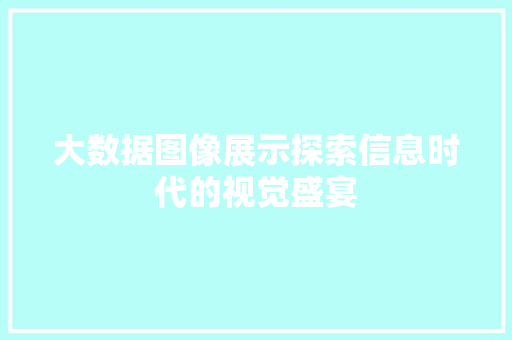 大数据图像展示探索信息时代的视觉盛宴