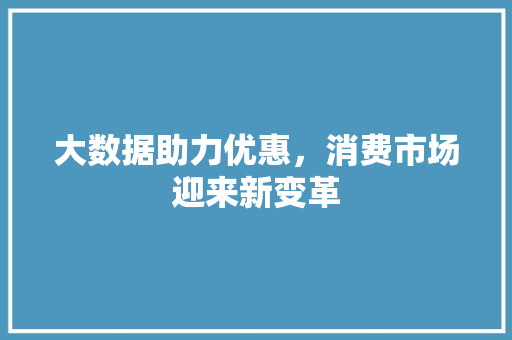 大数据助力优惠，消费市场迎来新变革