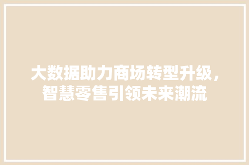 大数据助力商场转型升级，智慧零售引领未来潮流