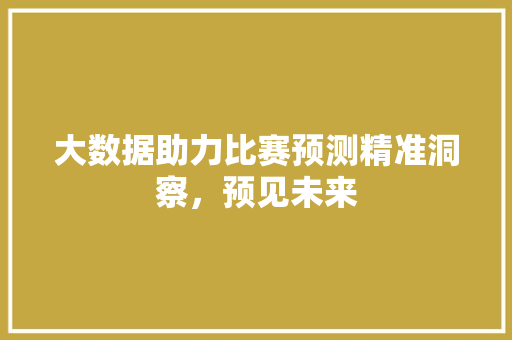 大数据助力比赛预测精准洞察，预见未来