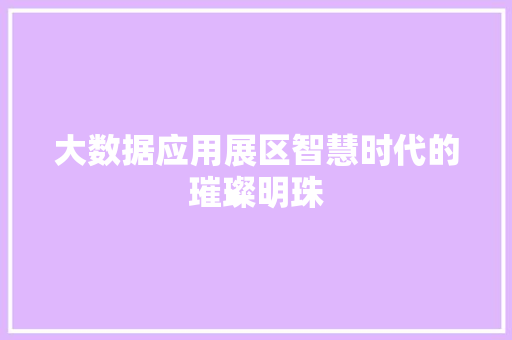 大数据应用展区智慧时代的璀璨明珠