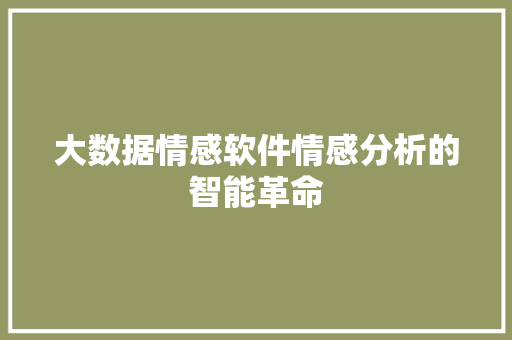 大数据情感软件情感分析的智能革命