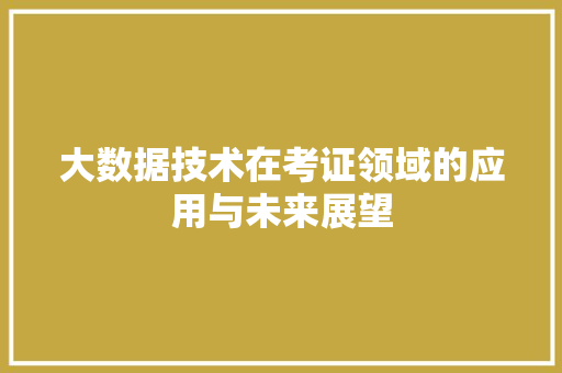 大数据技术在考证领域的应用与未来展望 电脑故障维修
