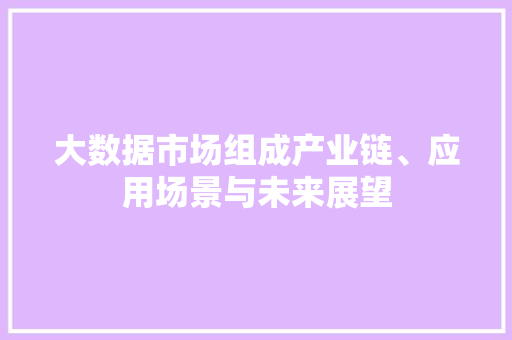大数据市场组成产业链、应用场景与未来展望