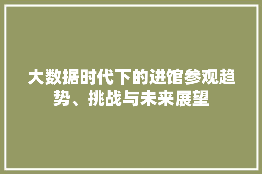 大数据时代下的进馆参观趋势、挑战与未来展望 大数据时代下的进馆参观趋势、挑战与未来展望