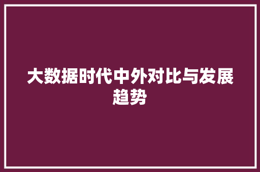 大数据时代中外对比与发展趋势