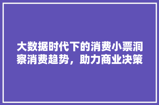 大数据时代下的消费小票洞察消费趋势，助力商业决策 电脑故障维修