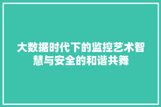 大数据时代下的监控艺术智慧与安全的和谐共舞