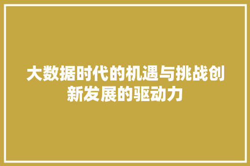 大数据时代的机遇与挑战创新发展的驱动力 电脑配置