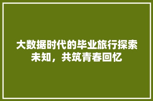 大数据时代的毕业旅行探索未知，共筑青春回忆