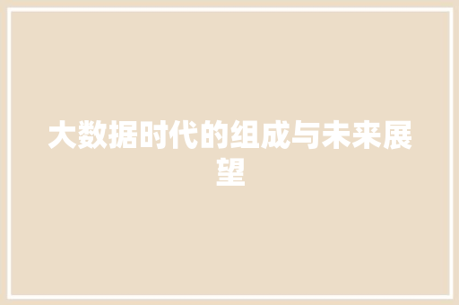 大数据时代的组成与未来展望