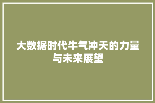 大数据时代牛气冲天的力量与未来展望 大数据时代牛气冲天的力量与未来展望