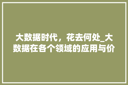 大数据时代，花去何处_大数据在各个领域的应用与价值