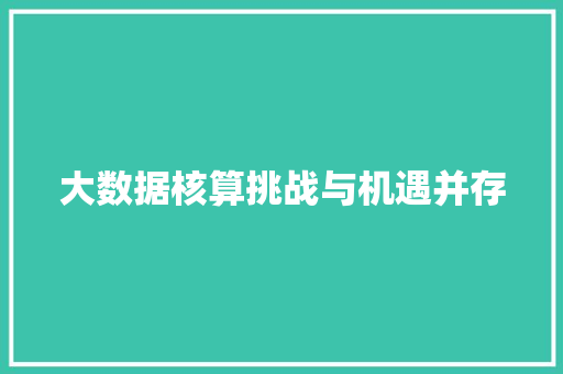 大数据核算挑战与机遇并存 操作系统