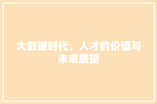 大数据时代，人才的价值与未来展望