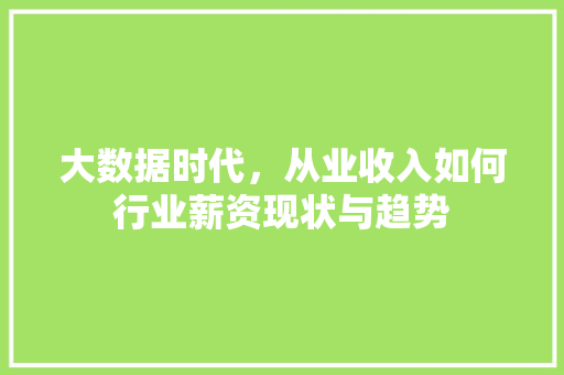 大数据时代，从业收入如何行业薪资现状与趋势