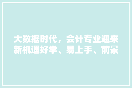 大数据时代，会计专业迎来新机遇好学、易上手、前景广阔