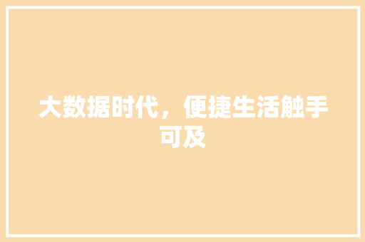 大数据时代，便捷生活触手可及 电脑配置