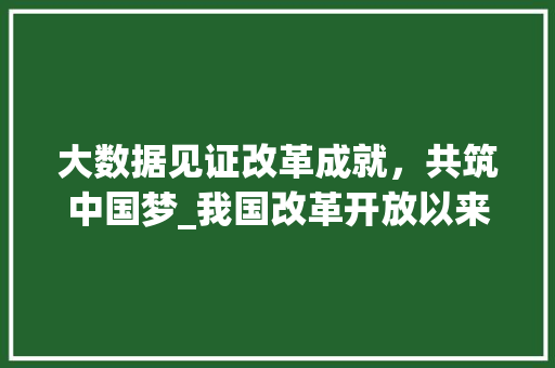 大数据见证改革成就，共筑中国梦_我国改革开放以来经济社会发展成就探析