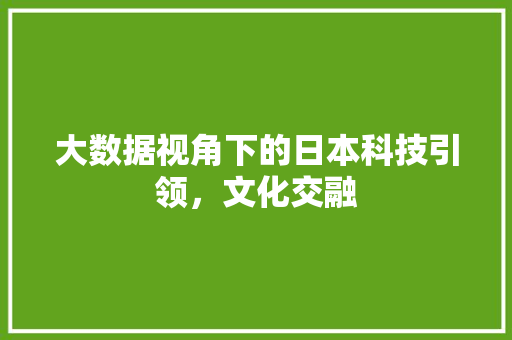 大数据视角下的日本科技引领，文化交融