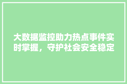 大数据监控助力热点事件实时掌握，守护社会安全稳定