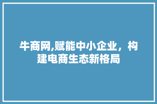牛商网,赋能中小企业,构建电商生态新格局 编程语言 牛商网,赋能中小企业,构建电商生态新格局 牛商网,赋能中小企业,构建电商生态新格局 编程语言
