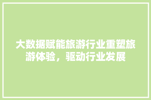 大数据赋能旅游行业重塑旅游体验，驱动行业发展