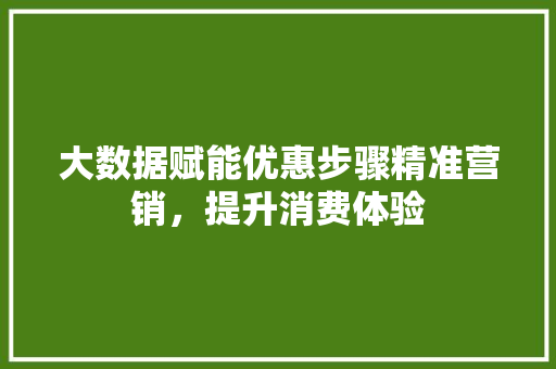 大数据赋能优惠步骤精准营销，提升消费体验