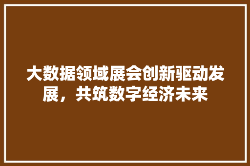 大数据领域展会创新驱动发展，共筑数字经济未来