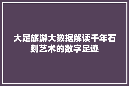大足旅游大数据解读千年石刻艺术的数字足迹