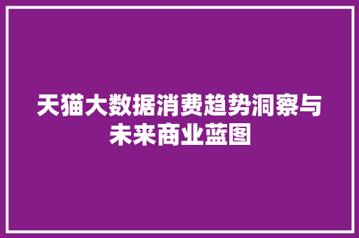 天猫大数据消费趋势洞察与未来商业蓝图