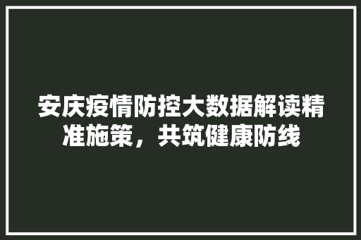 安庆疫情防控大数据解读精准施策，共筑健康防线