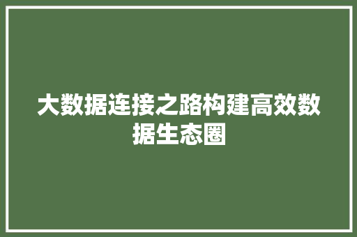 大数据连接之路构建高效数据生态圈 电脑故障维修